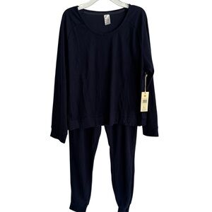 NWT-C&C California Woman’s Navy Blue Soft Lounge Set With Jogger Pants, Size M